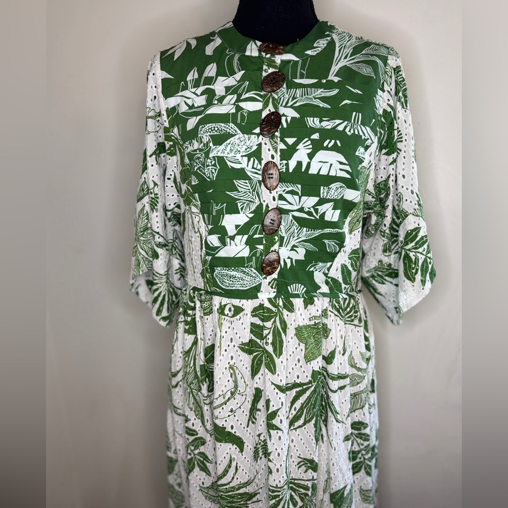 FARM Rio Botanical Green and White Midi Dress - Picture 4 of 8